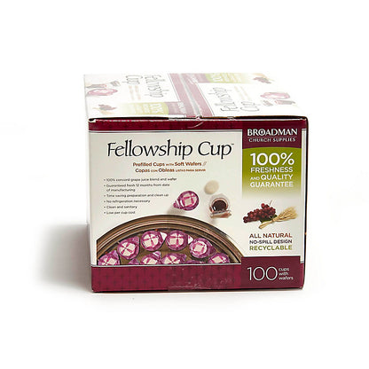 Fellowship Cup Prefilled Communion Cups with Juice and Soft Wafer (100 Count Box)