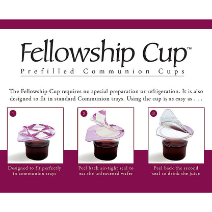 Fellowship Cup Prefilled Communion Cups with Juice and Soft Wafer (500 Count Box)