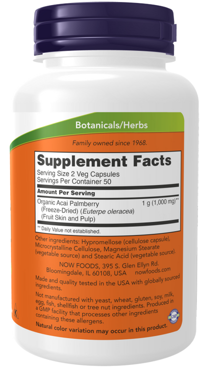 Acai 500 mg Veg Capsules - Free Radical Scavenger*