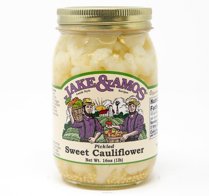 Jake & Amos Pickled Sweet Cauliflower - 16 Oz Jar