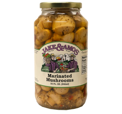 Jake & Amos Marinated Mushrooms - 32 Oz Jar