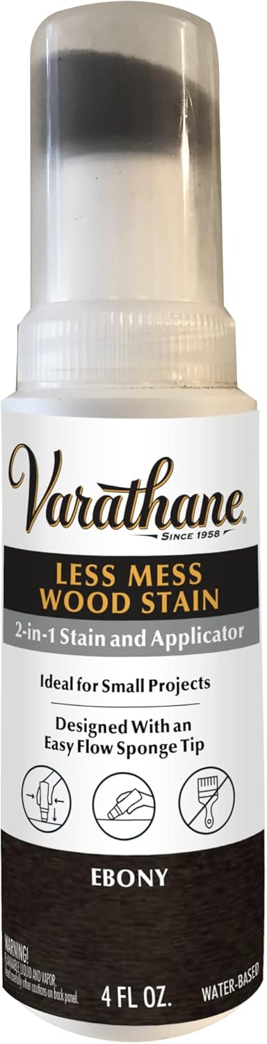 Varathane Less Mess Ebony Water-Based Linseed Oil Emulsion Wood Stain 4 oz