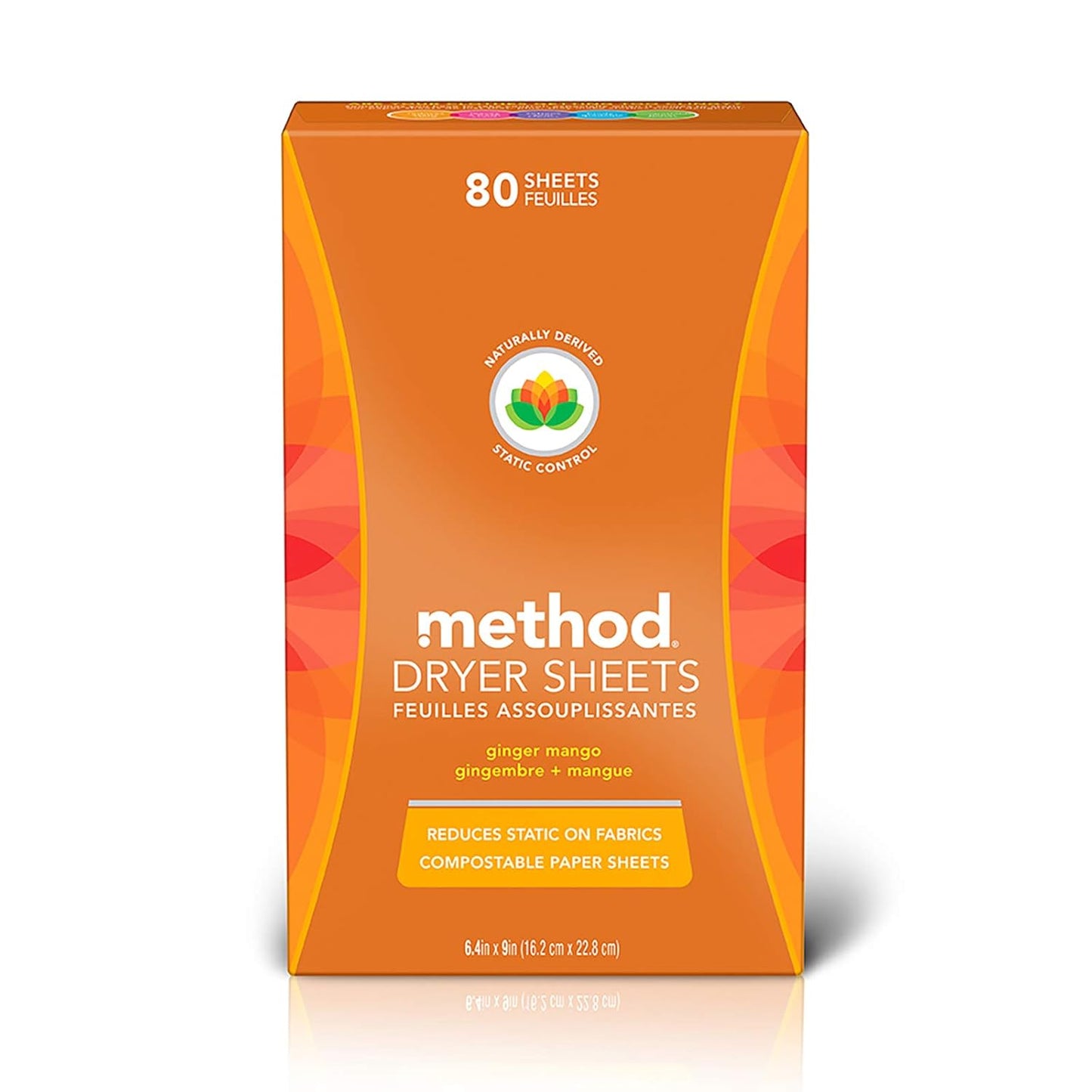 Method Ginger Mango Scent Dryer Sheets Sheets 80 pk