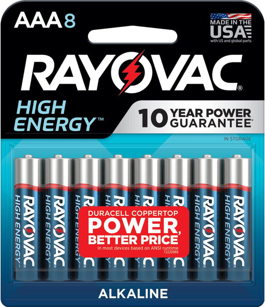 Rayovac High Energy AAA Batteries - 8 Pack