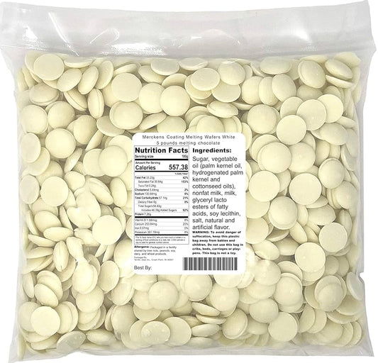 Merckens Coating Melting Wafers White chocolate, 5 pounds